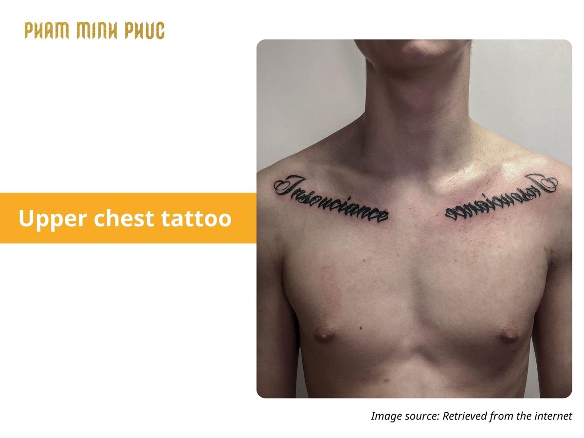 Letter upper chest tattoo