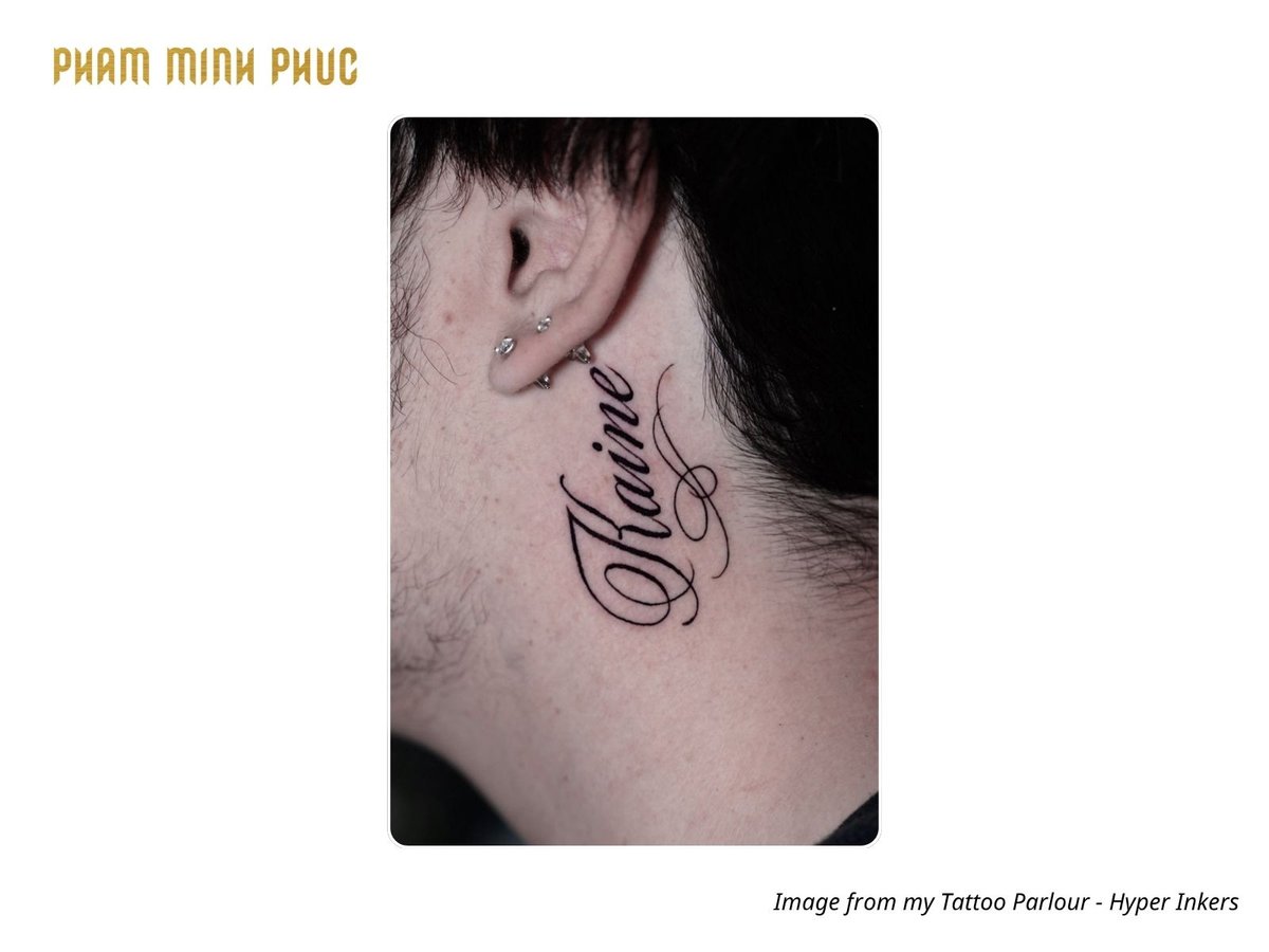 Main behind the ear tattoo placement