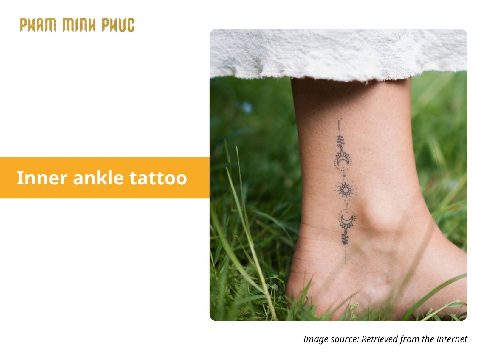 mini symbol inner ankle tattoo