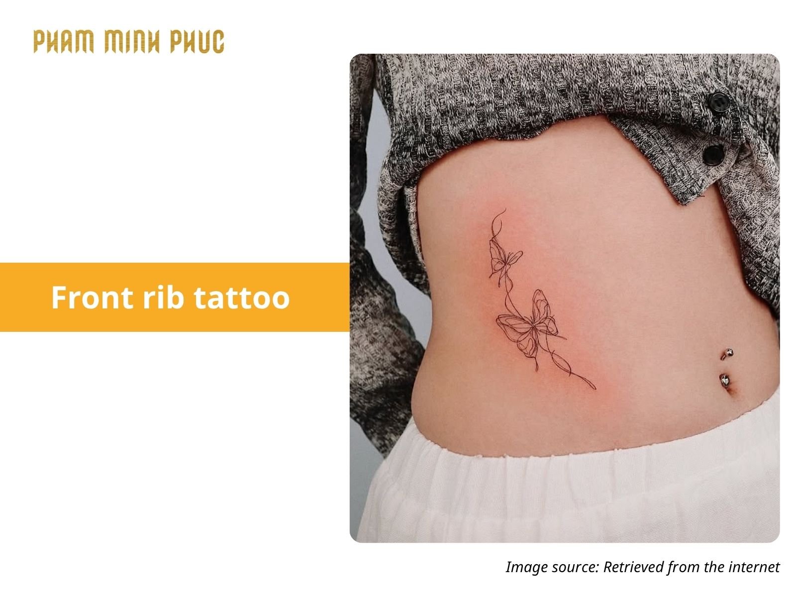 minimal front rib tattoo