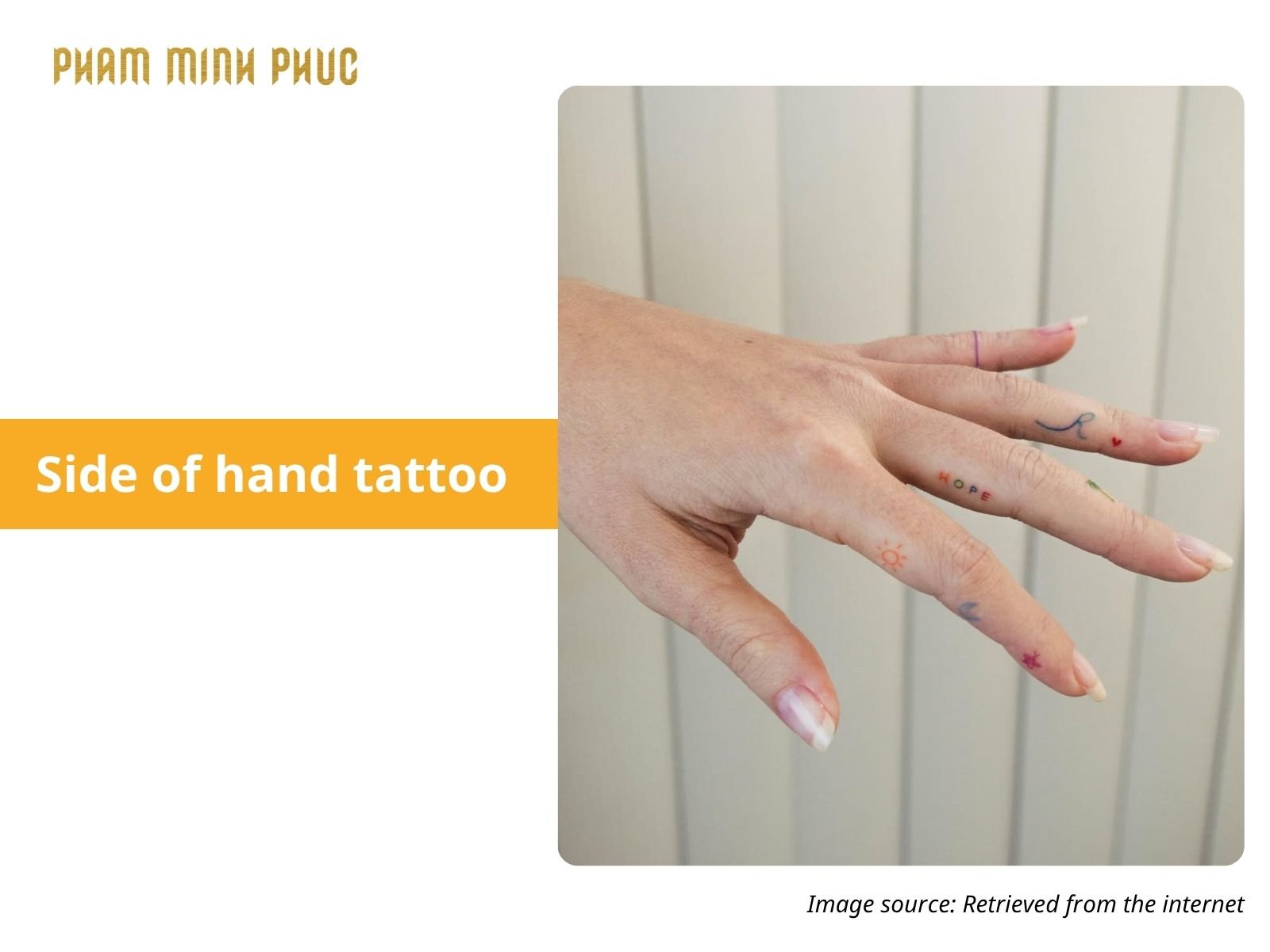 minimalist side of hand tattoo