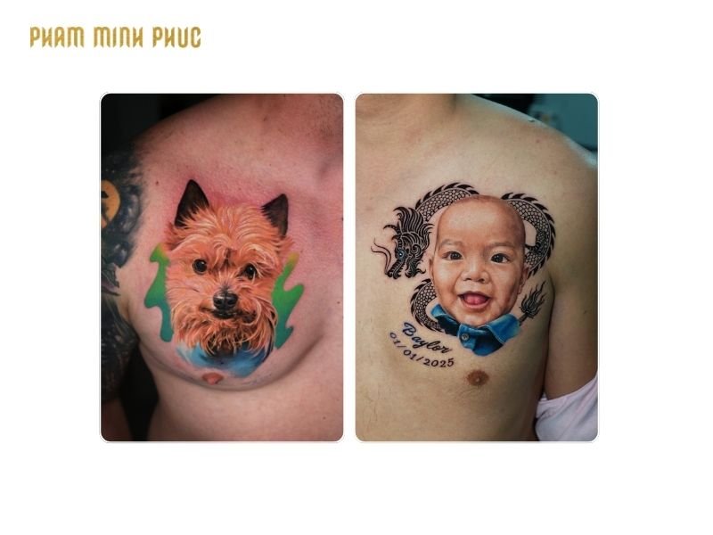 one side of chest tattoo placement
