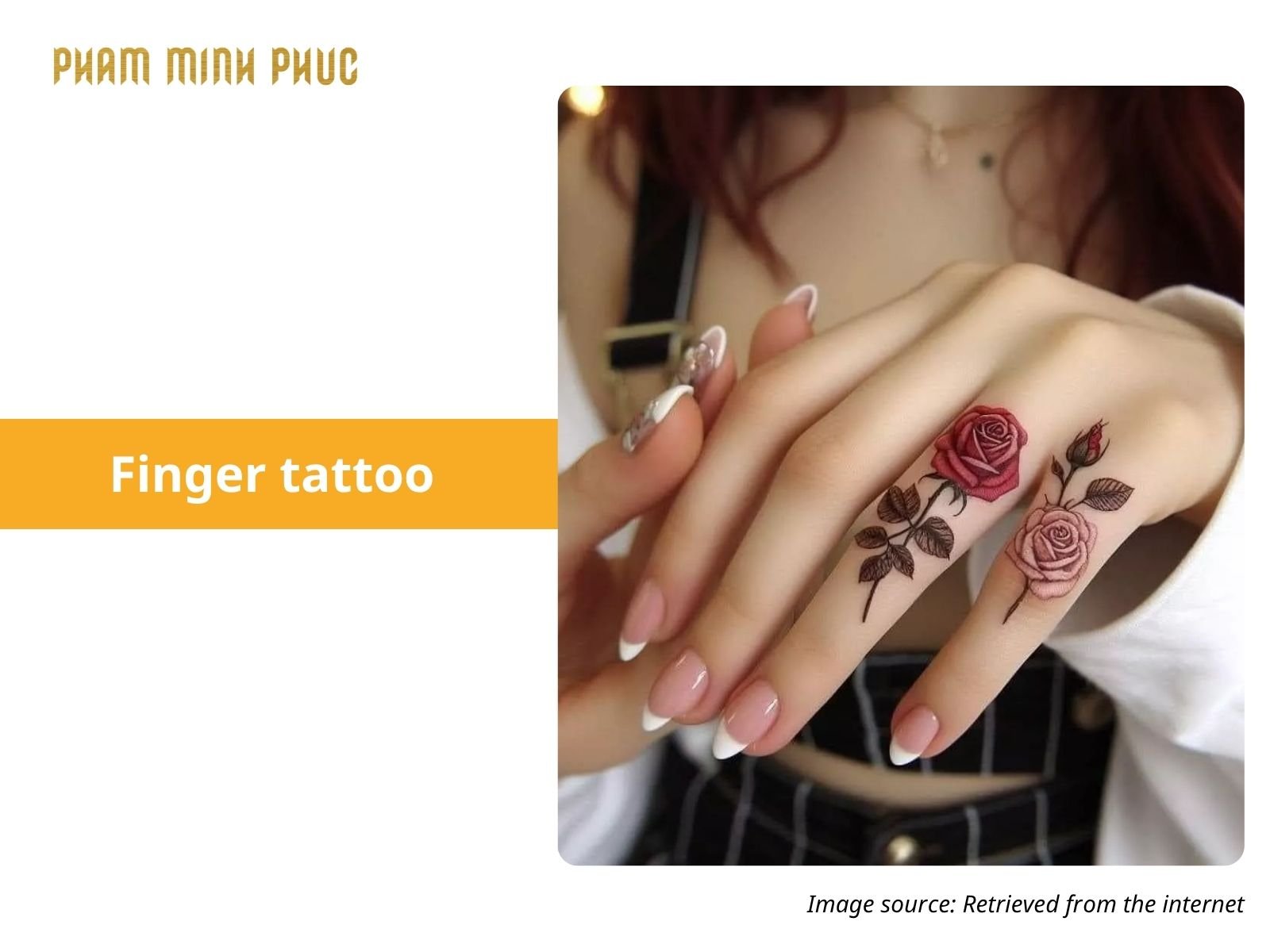rose finger tattoo