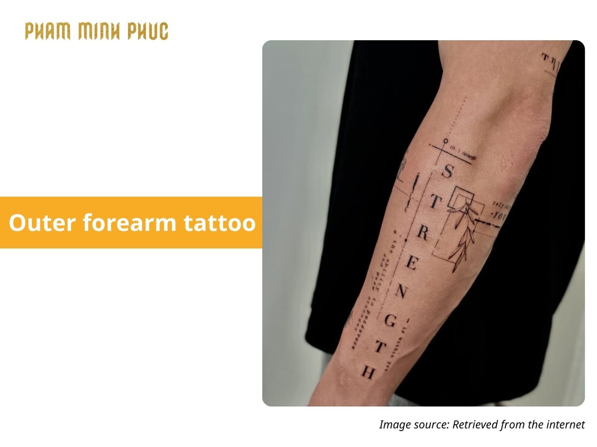 script outer forearm tattoo