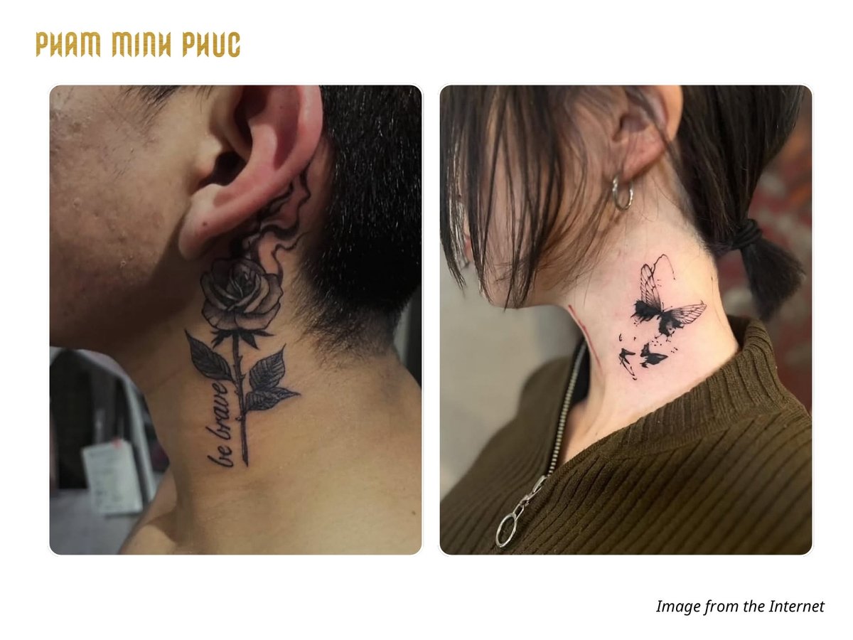 side of neck tattoo placement for woman