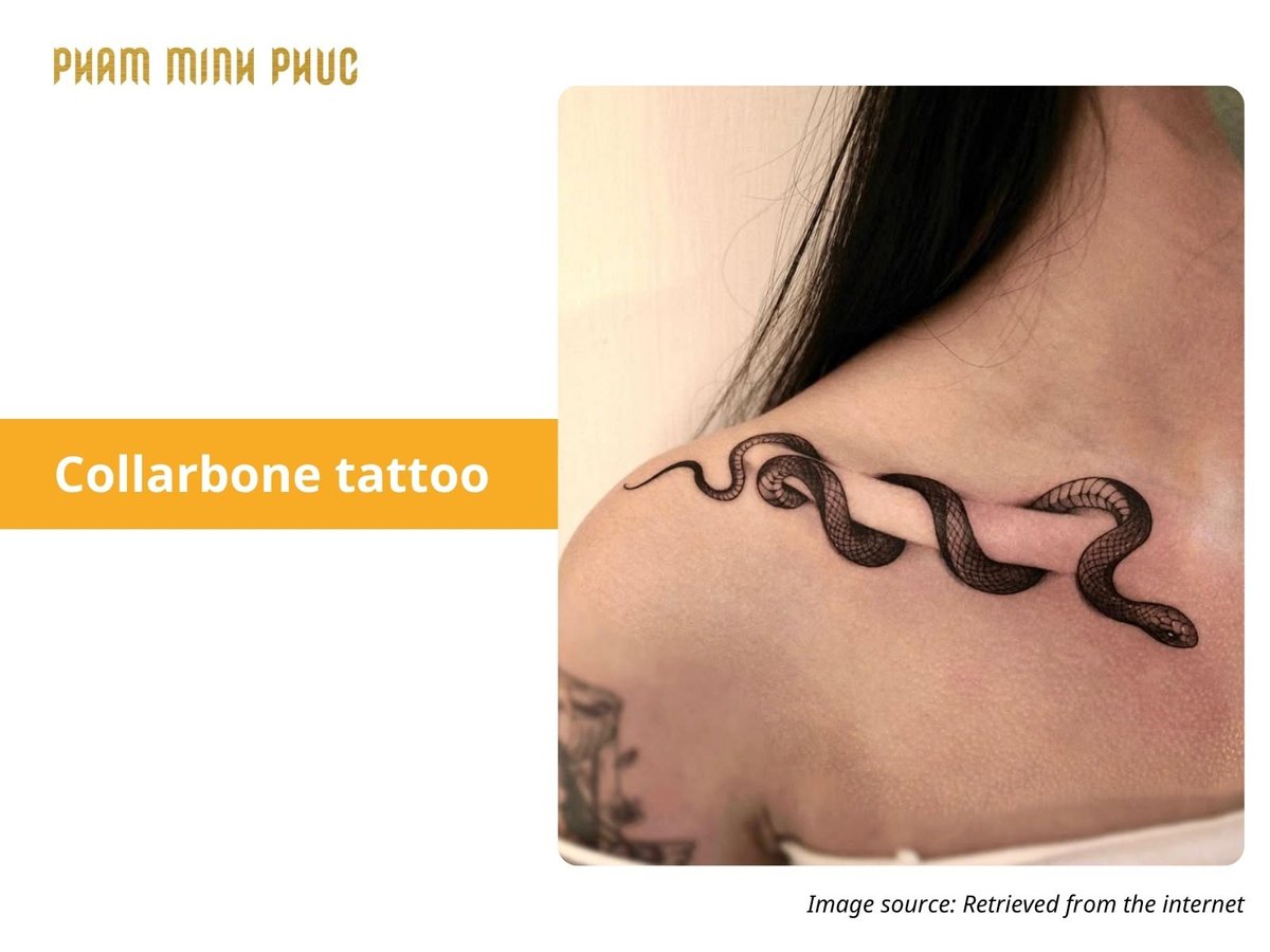 Snake collarbone tattoo
