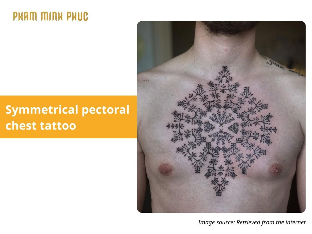 symmetrical pectoral chest tattoo idea