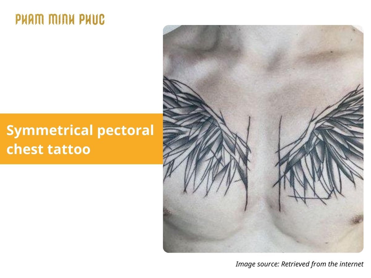 symmetrical pectoral chest tattoo idea