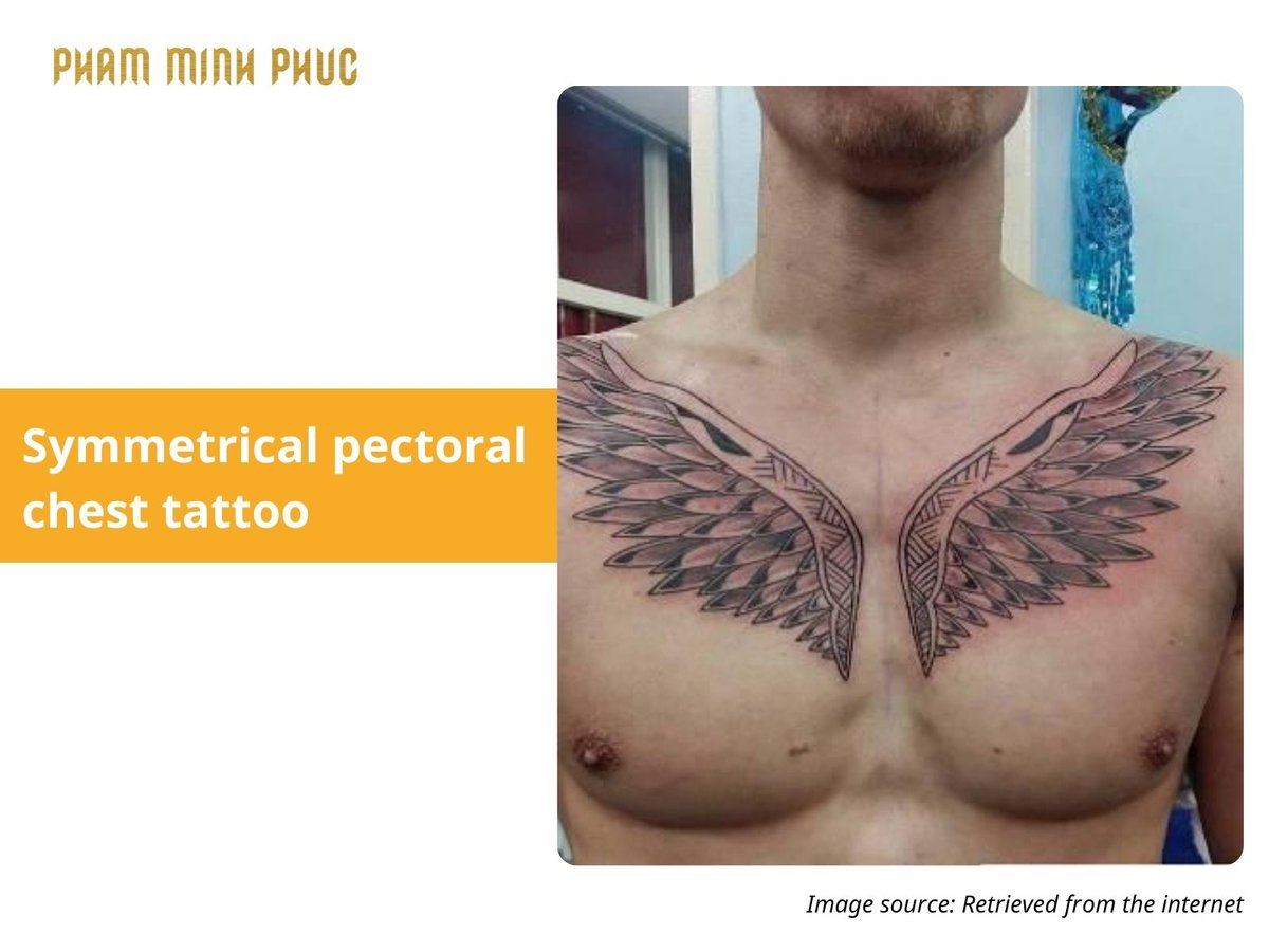 symmetrical pectoral chest tattoo idea
