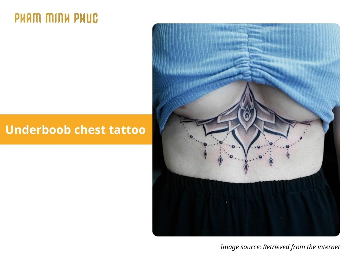 underboob chest tattoo idea