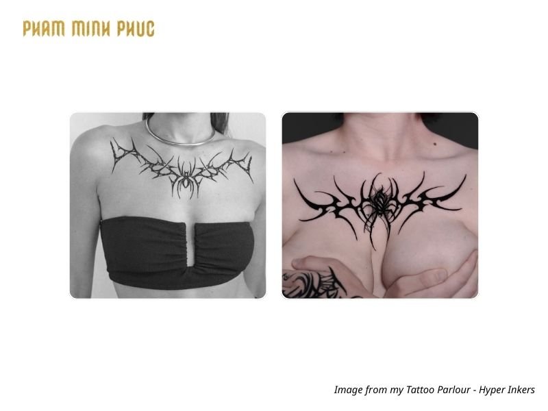 upper chest tattoo idea for women