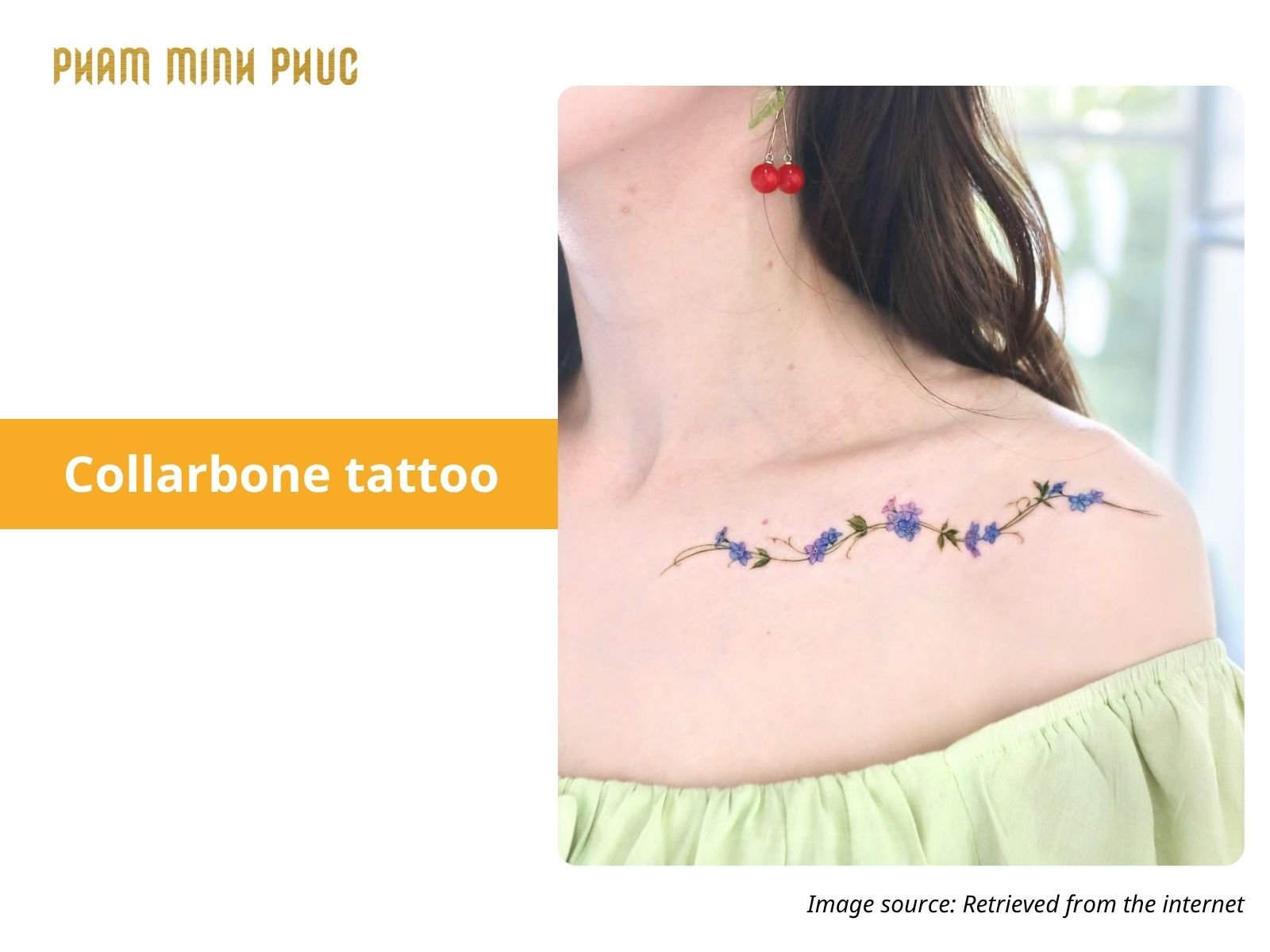 Botanical collarbone tattoo