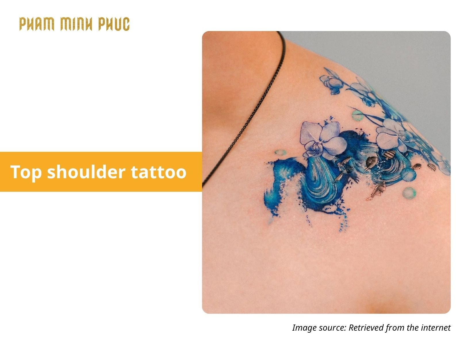 brushstroke waves top shoulder tattoo