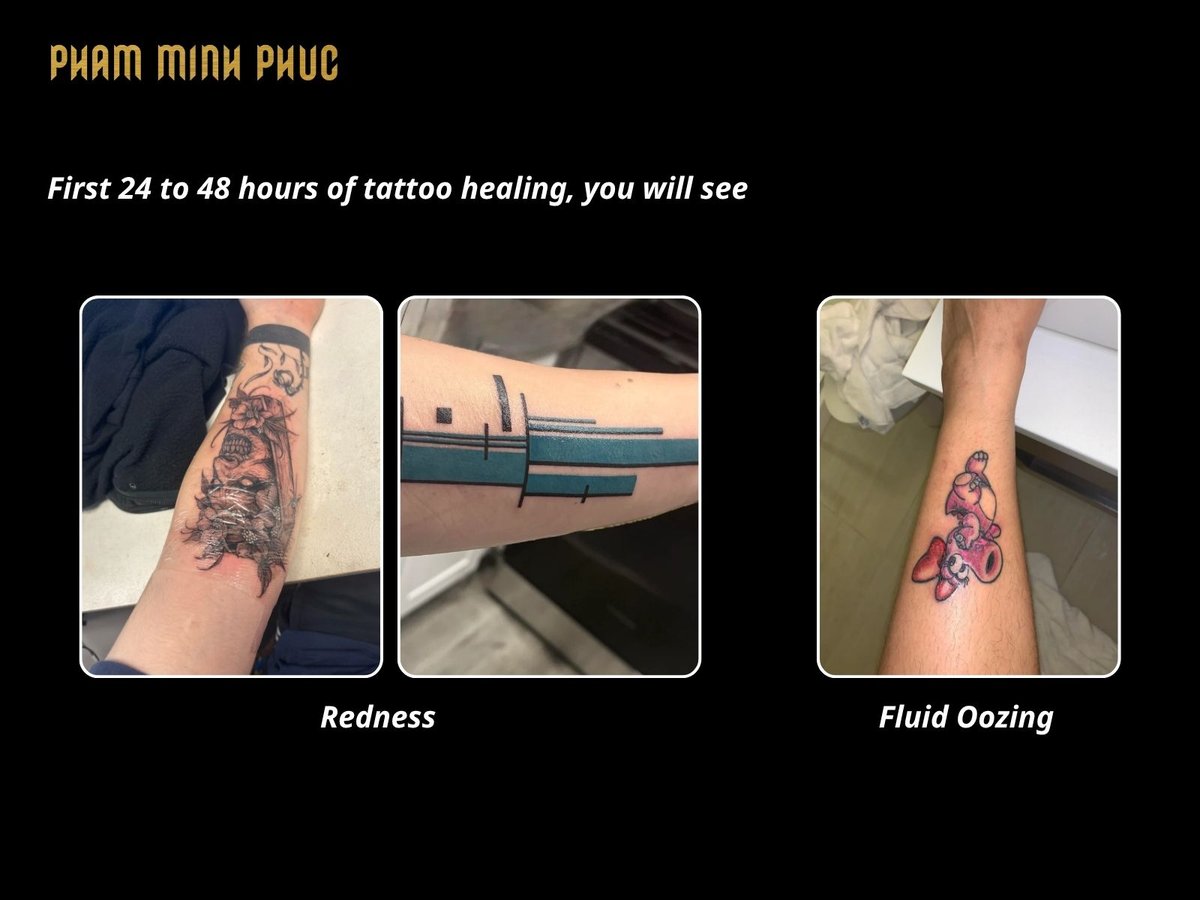 first 48 hours of tattoo healing stage