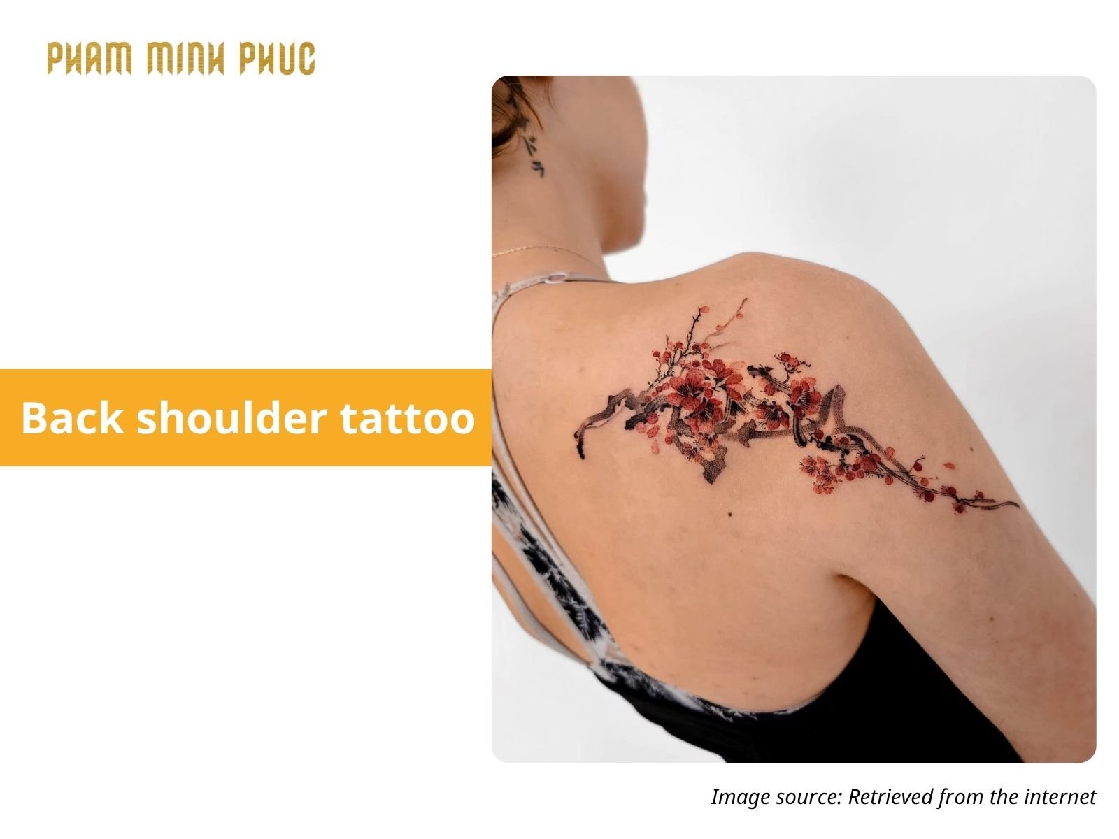 floral back shoulder tattoo