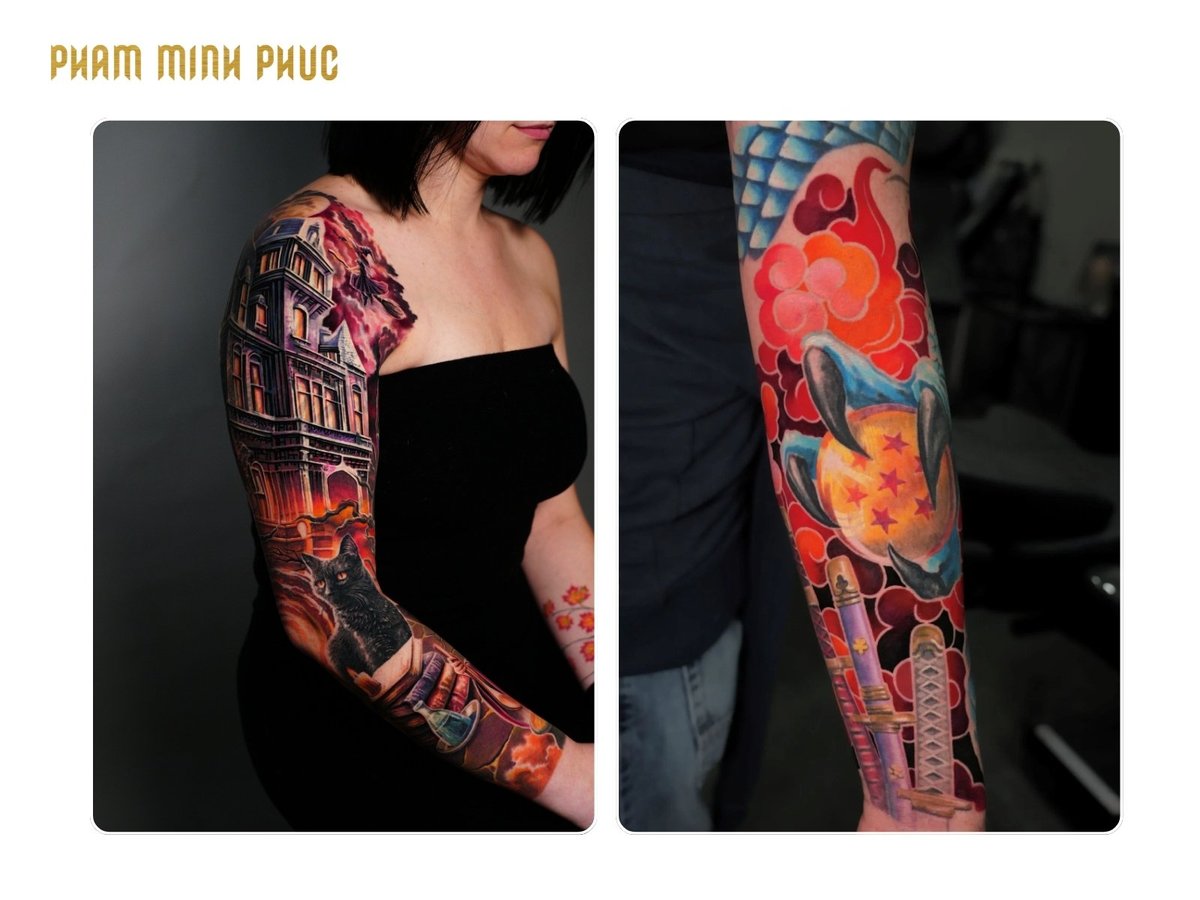 full color sleeve tattoo 