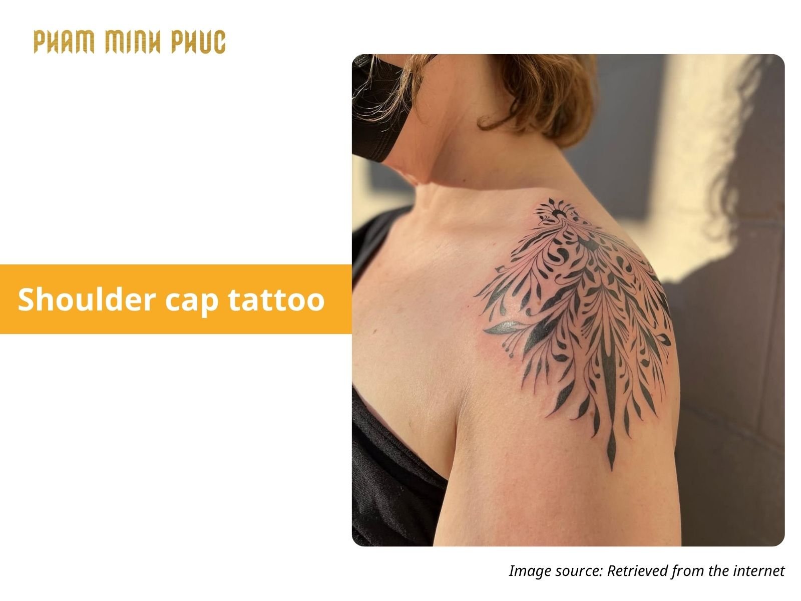 geometric shoulder cap tattoo