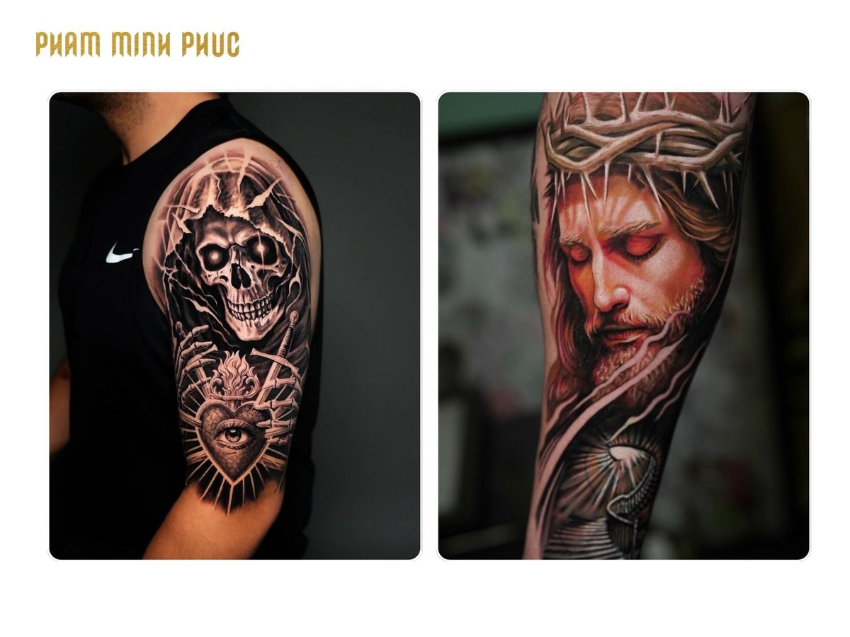 half sleeve tattoo placement