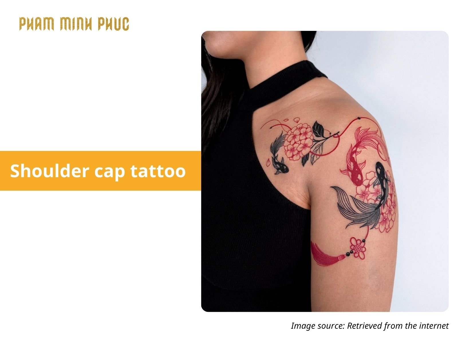 koi fish shoulder cap tattoo