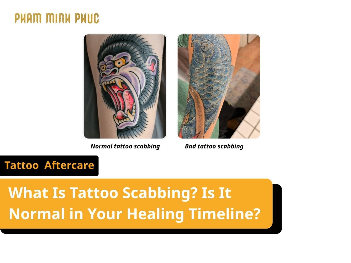 Tattoo scabbing in healing time