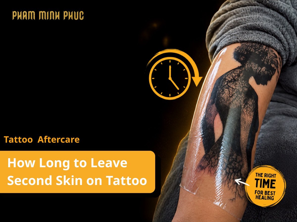how long to leave second skin on tattoo