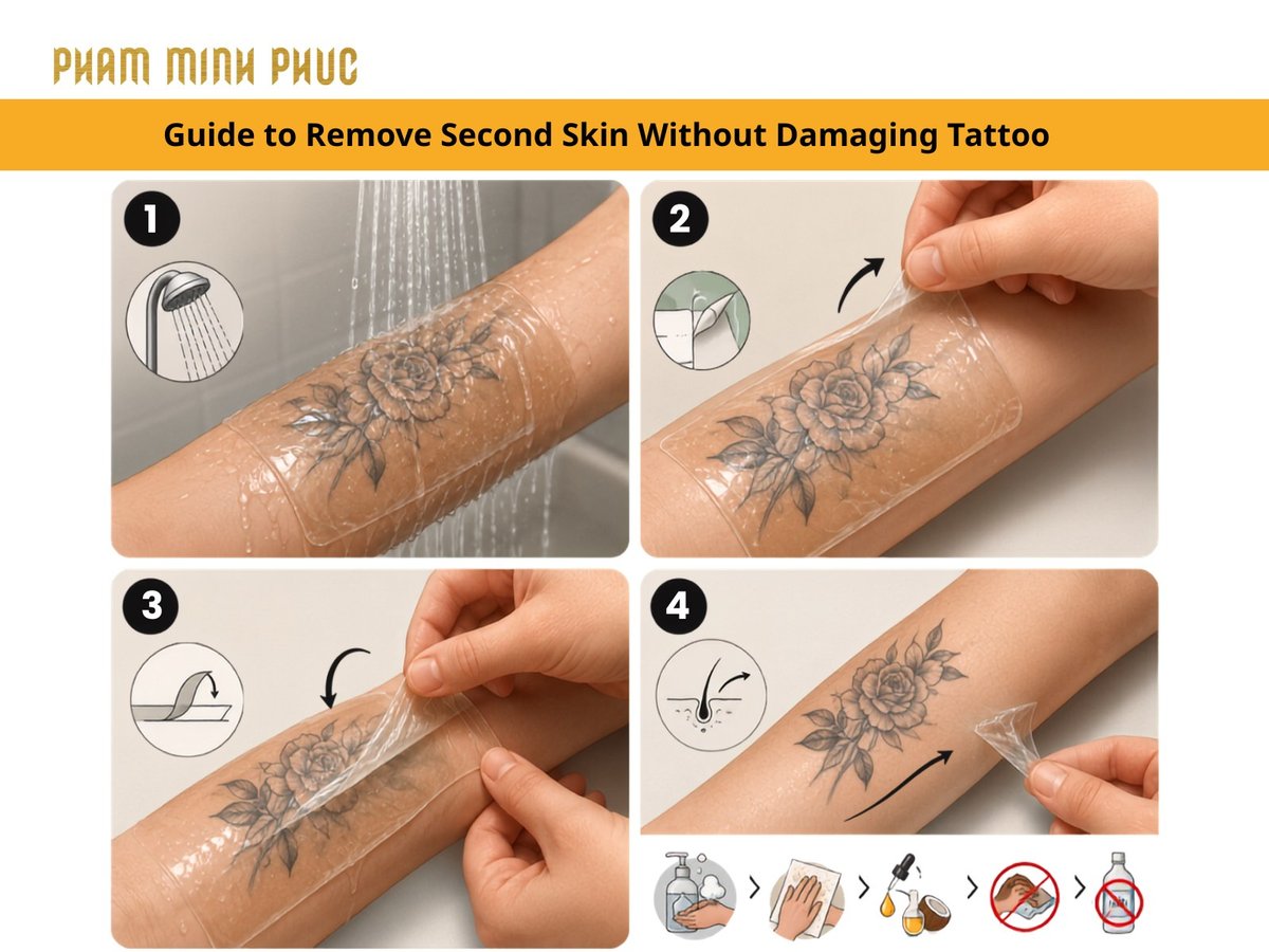 remove second skin without damaging tattoo