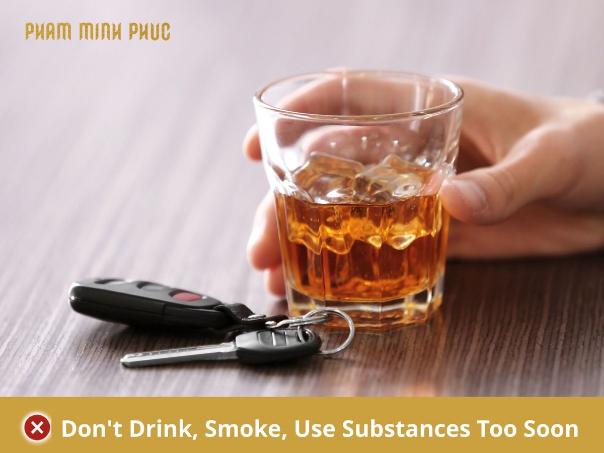Avoid drinking or smoking too soon after a tattoo