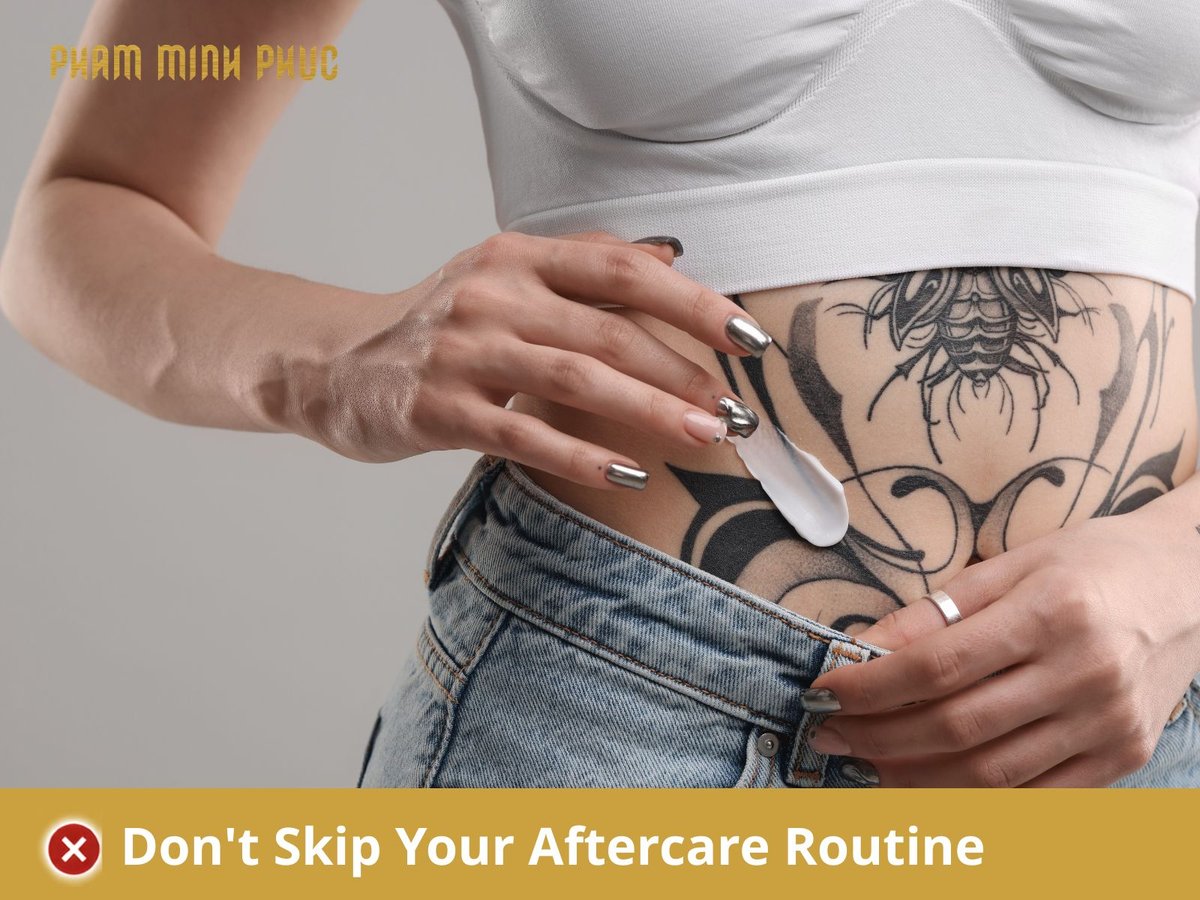 Avoid skipping your aftercare routine after a tattoo
