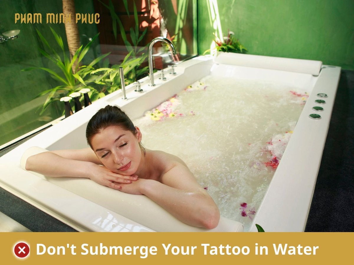 Avoid soaking your tattoo in water after a tattoo