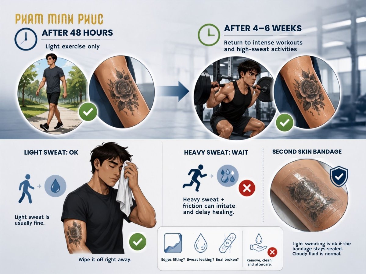 workout and exercise guide after getting a tattoo