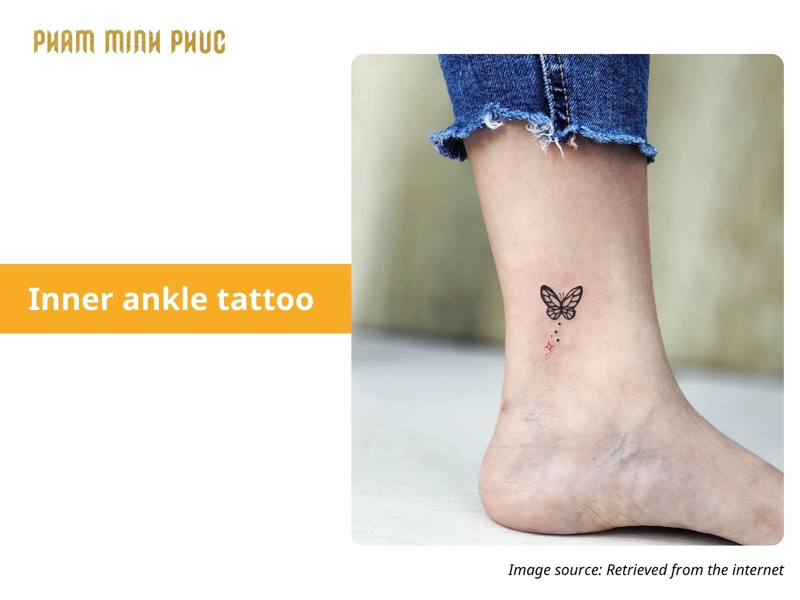 butterfly inner ankle tattoo