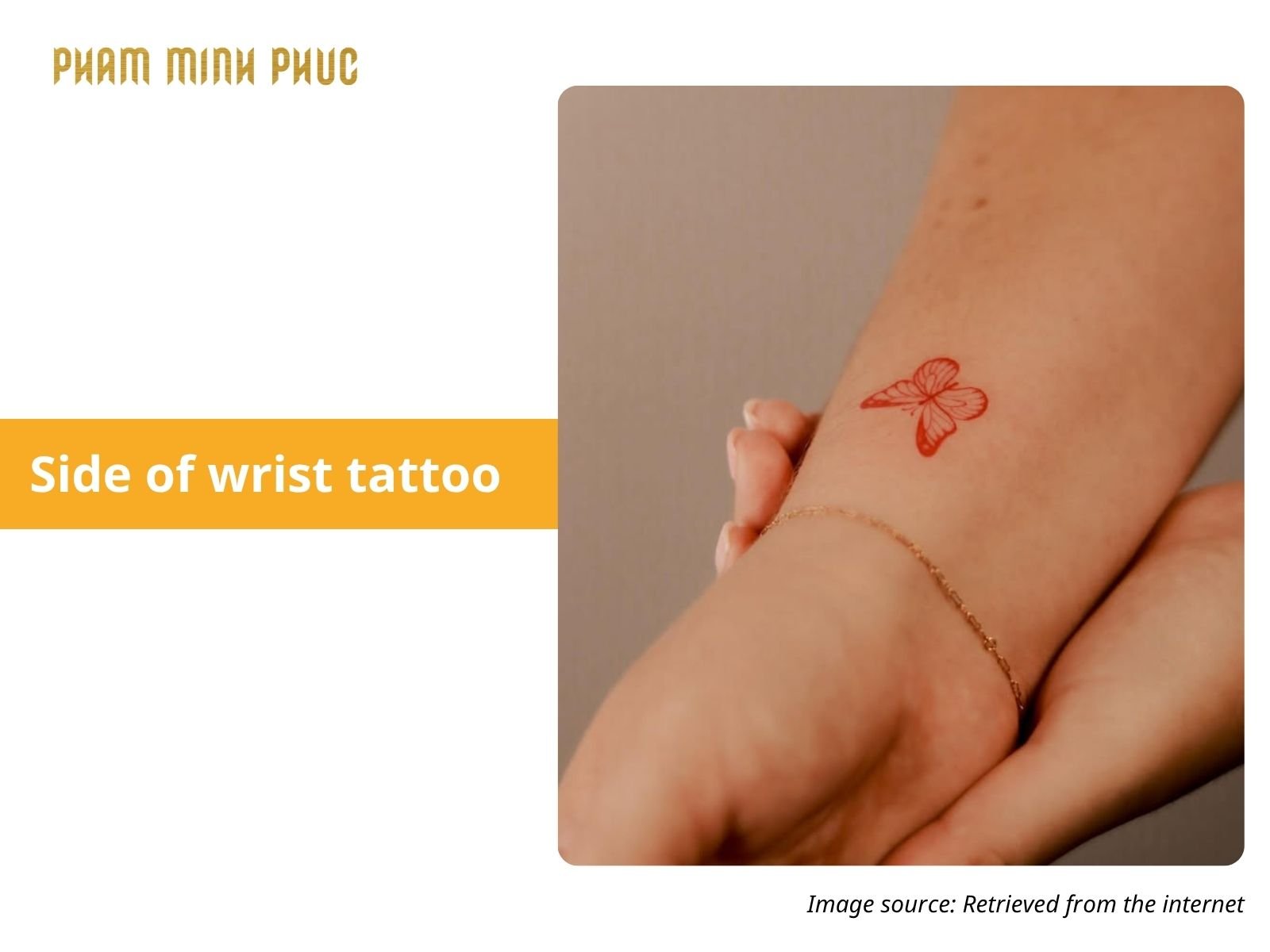 butterfly side wrist tattoo