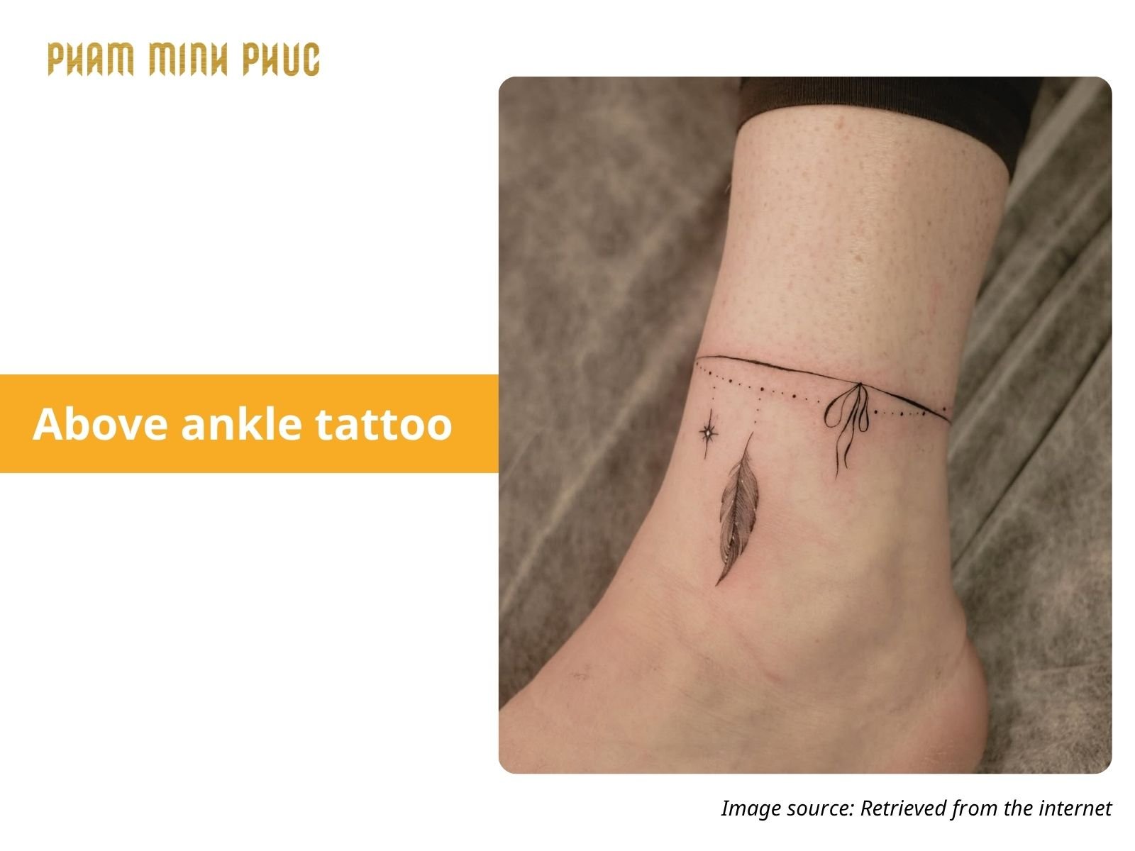 fineline above ankle tattoo