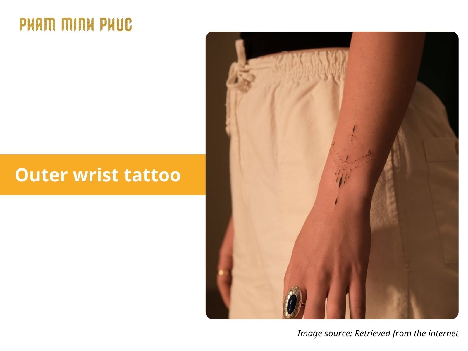 fineline outer wrist tattoo