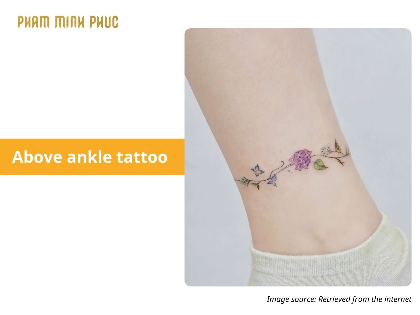floral above ankle tattoo