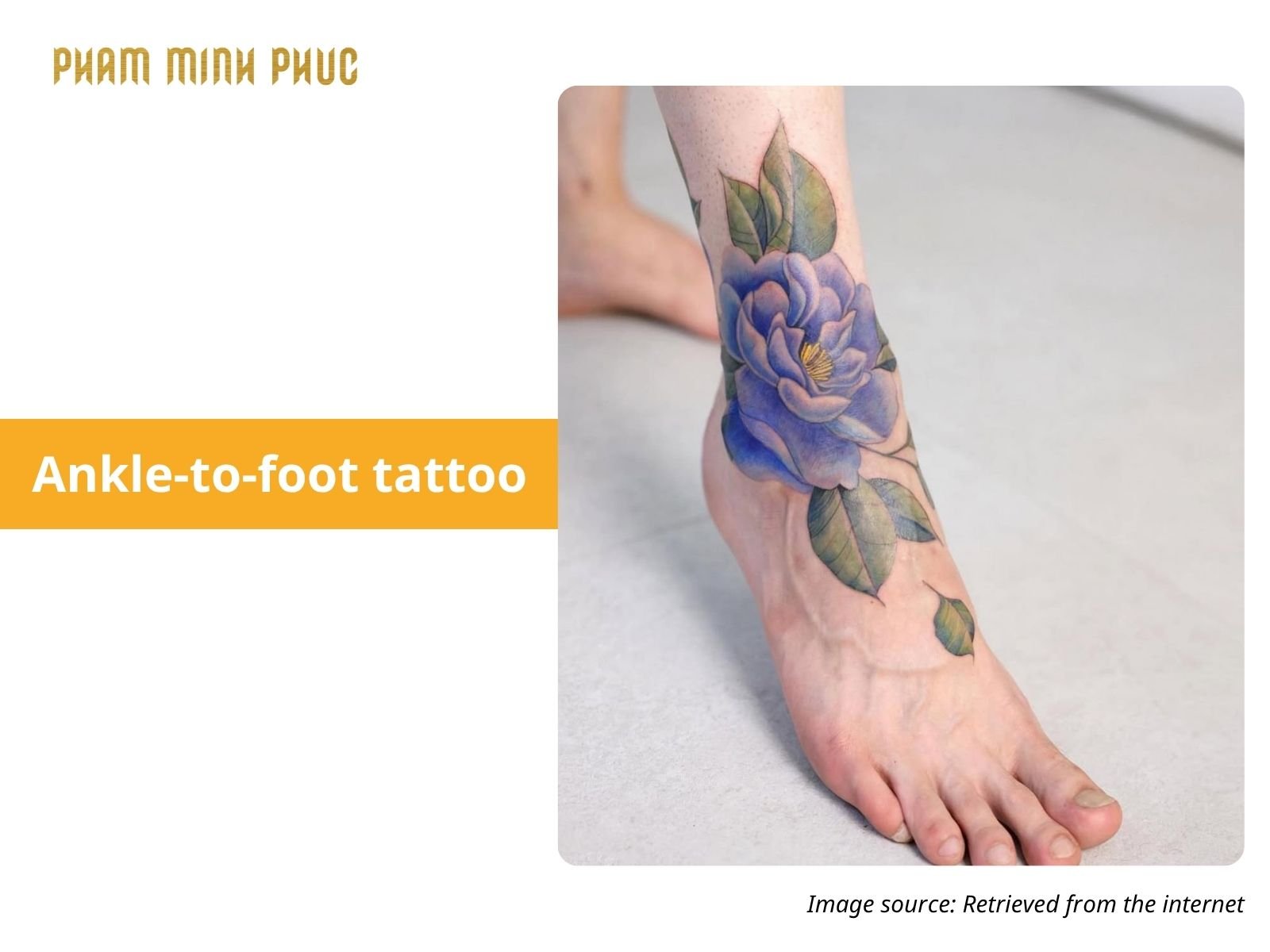 Floral ankle-to-foot tattoo