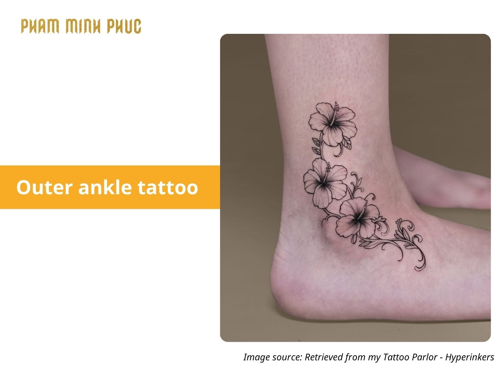 floral outer ankle tattoo