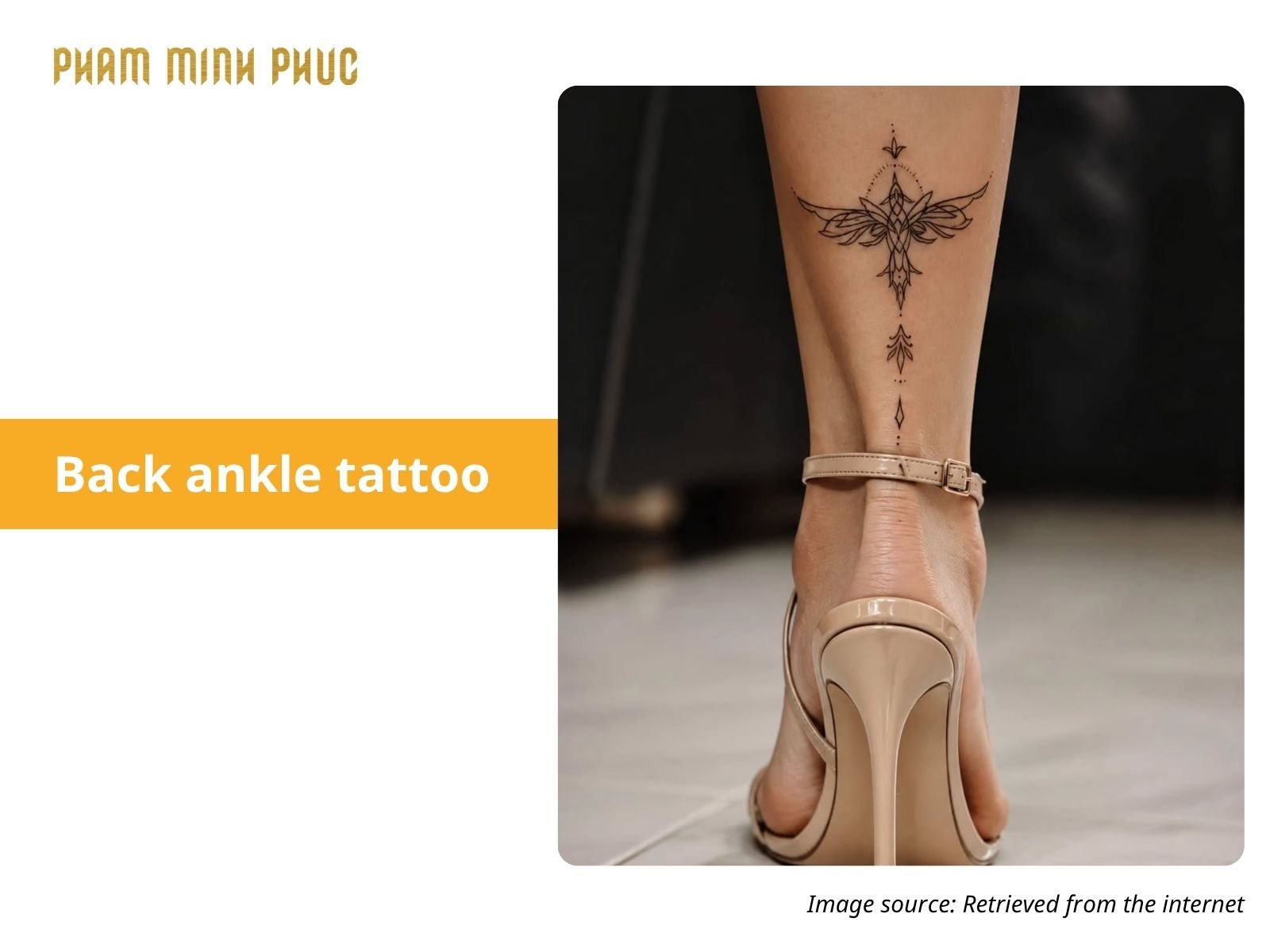 geometric back ankle tattoo