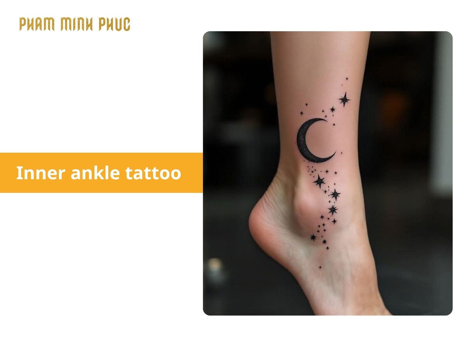 moon inner ankle tattoo