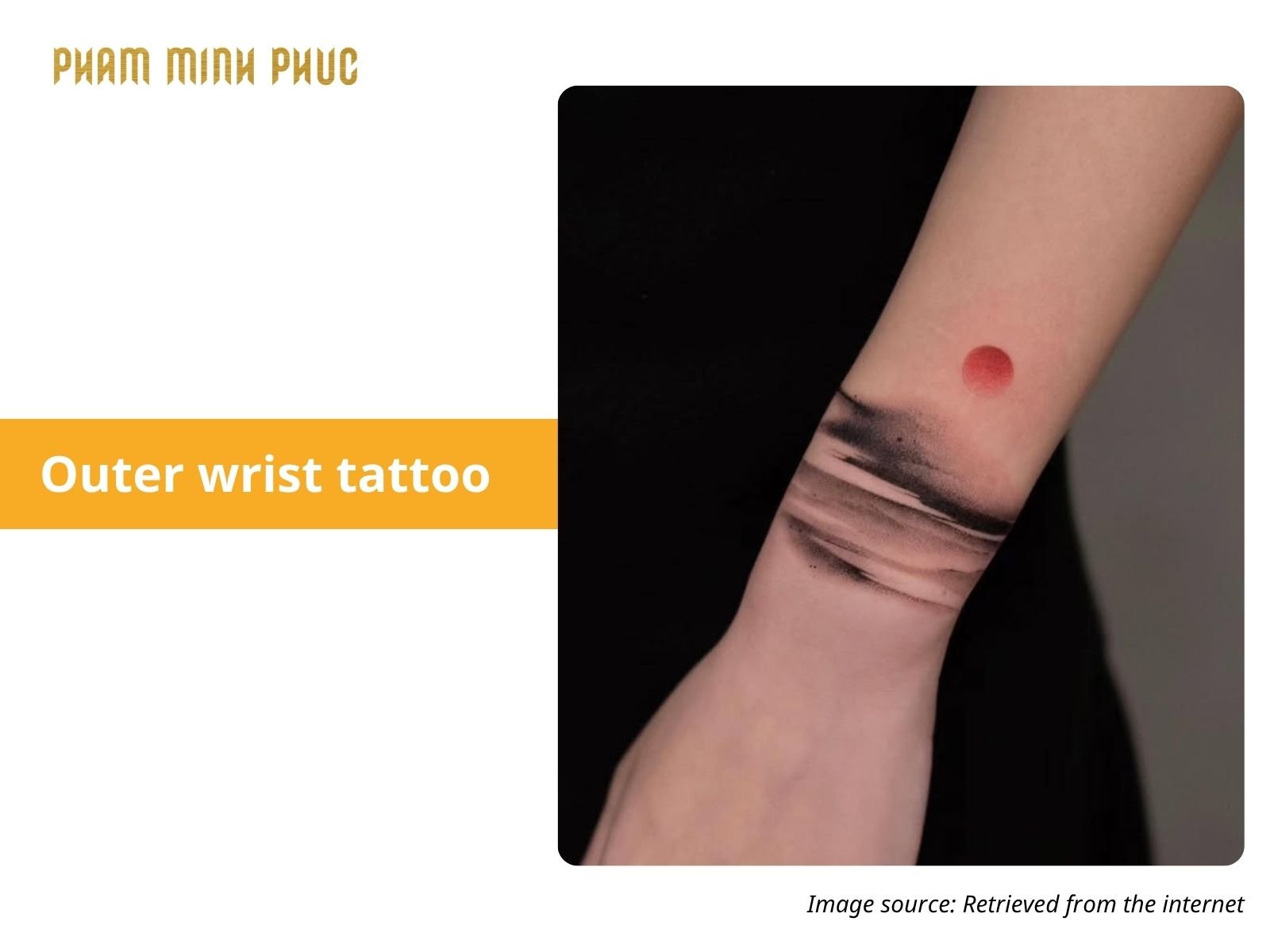 symbol outer wrist tattoo